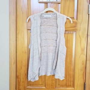 Maurices tan sleeveless open cardigan